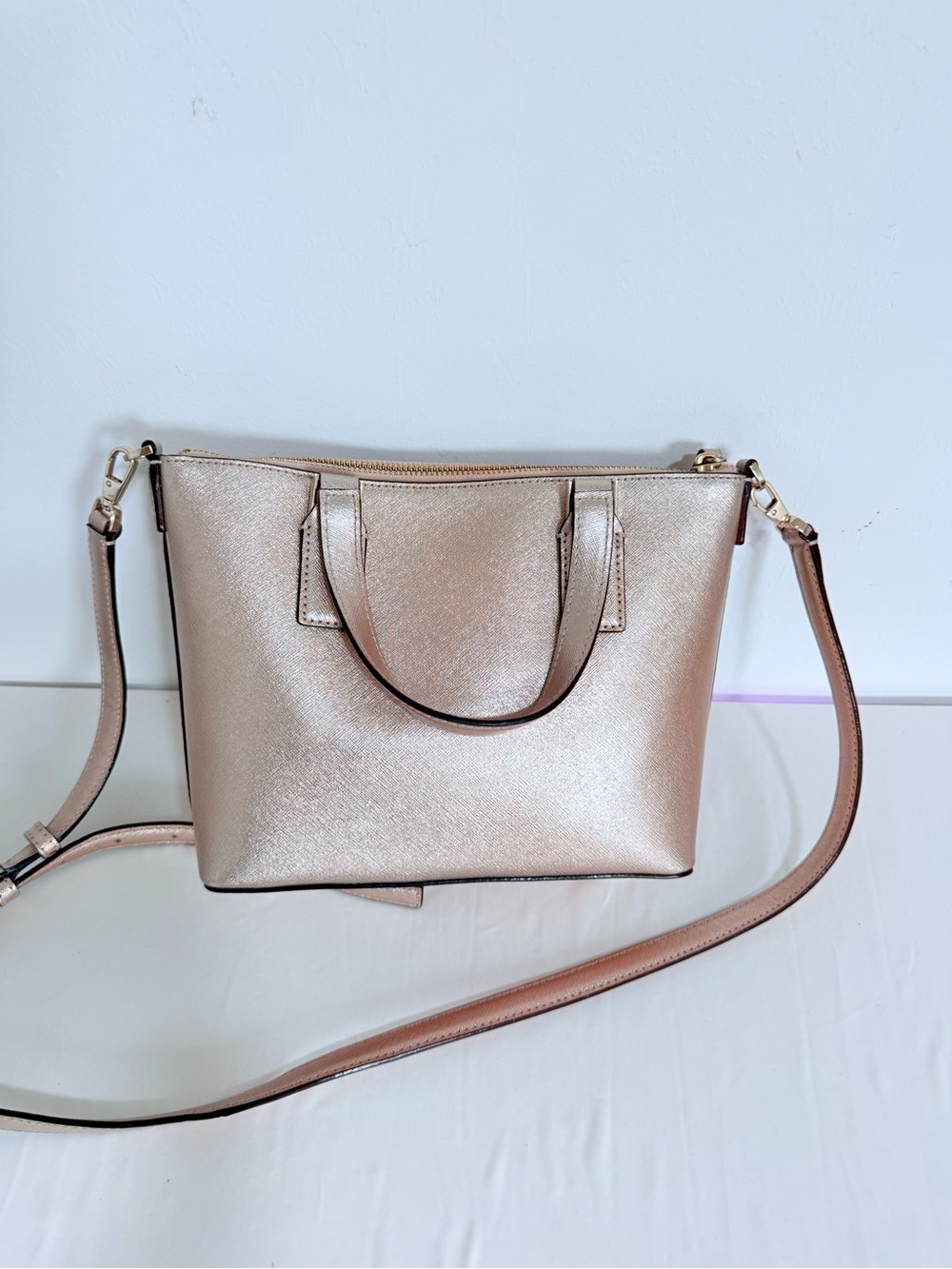 kate spade Metallic Rose Gold Crossbody Tote Bag - Picture 3 of 6